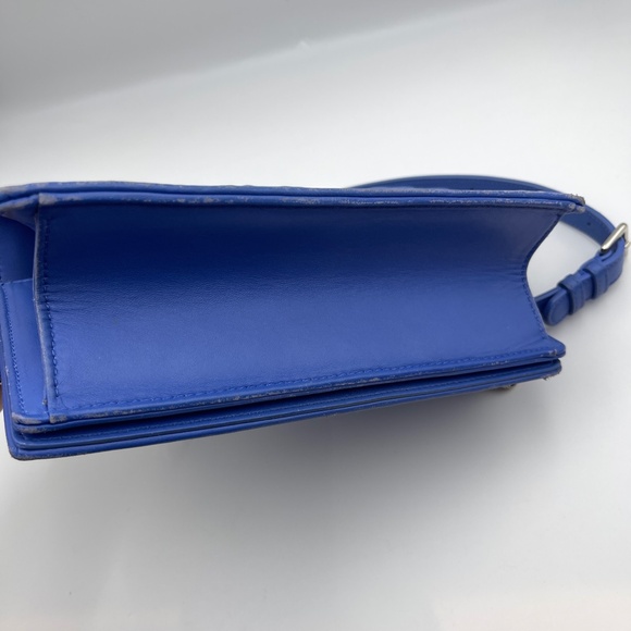 Christian Dior small Diorama flap bag in blue silver leather shoulder bag - Picture 7 of 16